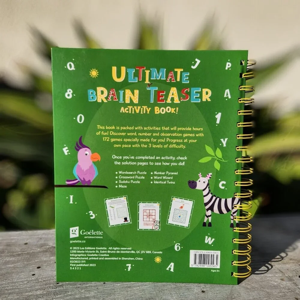 NEW Kids Brain Teaser Puzzle Activity Book Sodoku Crossword Word Search Numbers